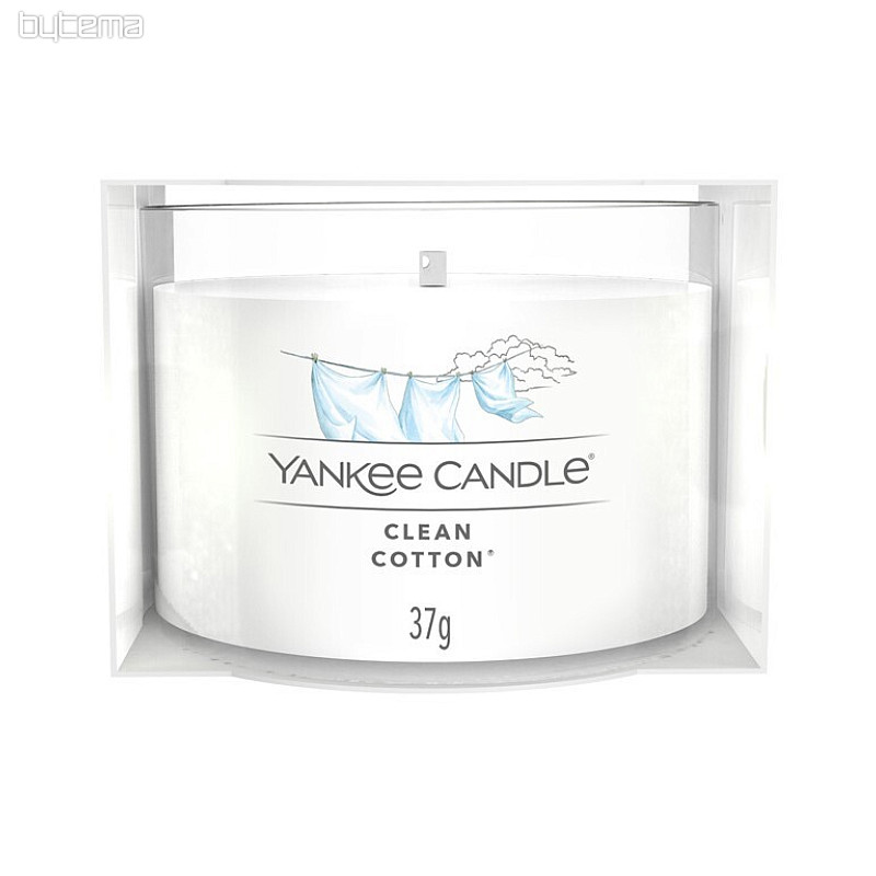 sviečka YANKEE CANDLE vôňa CLEAN COTTON V SKLE 37g