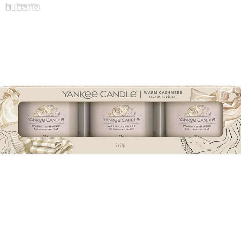 sviečka YANKEE CANDLE vôňa WARM CASHMERE SADA 3 kusov