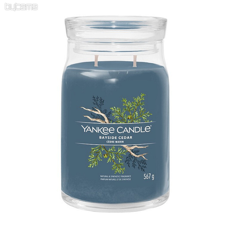 sviečka YANKEE CANDLE vôňa BAYSIDE CEDAR SKLO VEĽKÉ 2 knôty