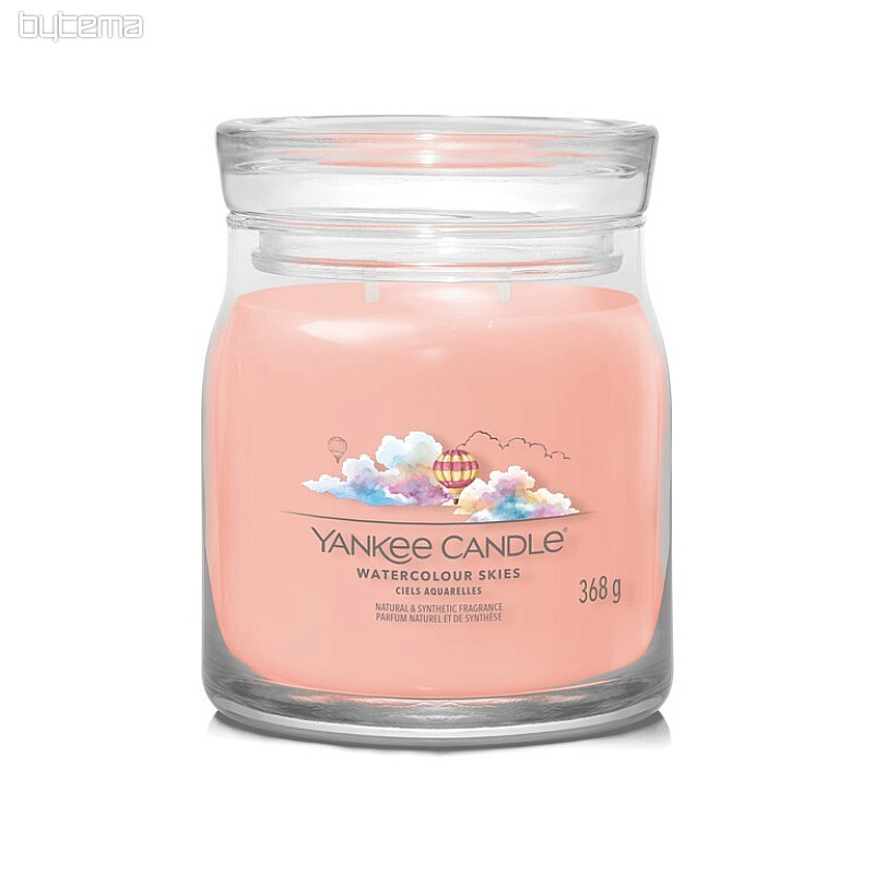 sviečka YANKEE CANDLE vôňa WATERCOLOUR SKIES SKLO STREDNÉ 2 knôty