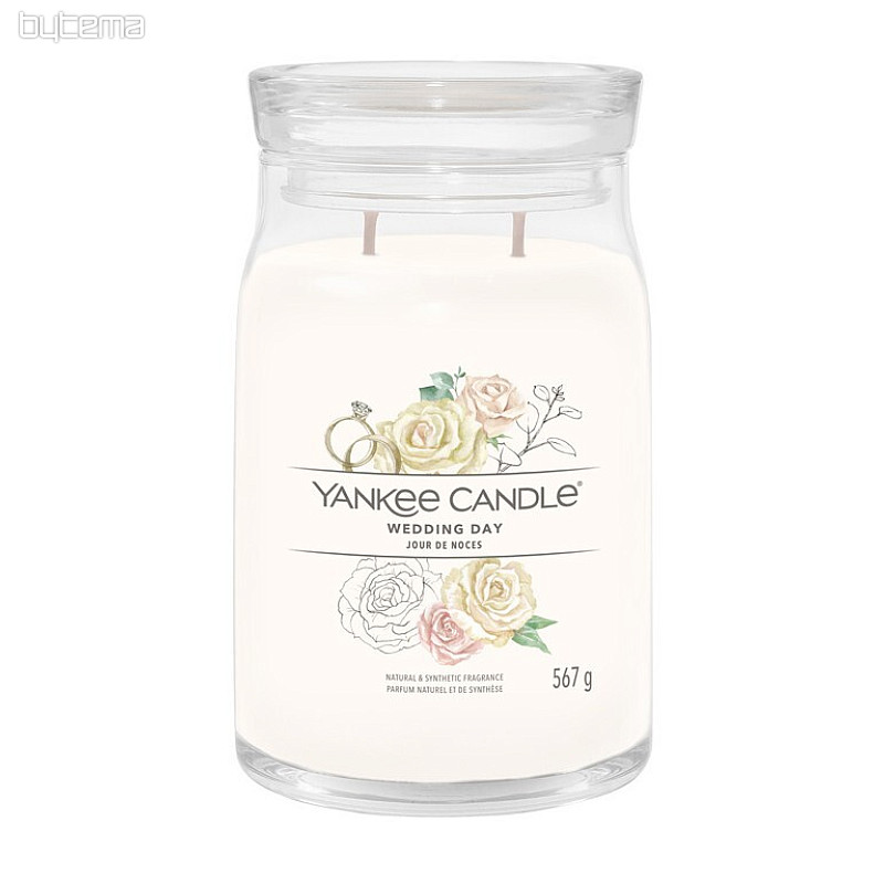 sviečka YANKEE CANDLE vôňa WEDDING DAY SKLO VEĽKÉ 2 knôty